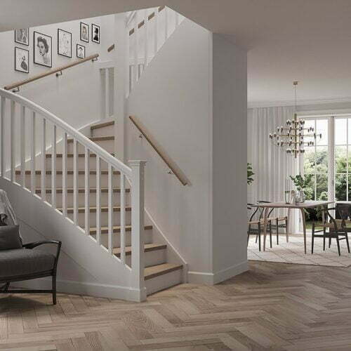 Traditional, u-shaped, tight staircase model Solid 56.14.3